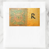 MORGEN STAR MONOGRAM , antik gelb, braun, grün Rechteckiger Aufkleber (Tasche)