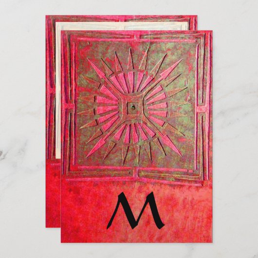 MORGEN STAR MONOGRAM , antik hell rot Ankündigung (Vorne/Hinten)