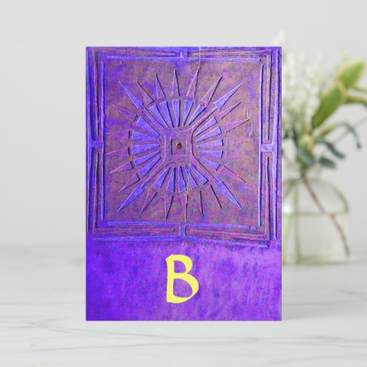 MORGEN STAR MONOGRAM , hellblau, gelb Ankündigung (Stehend Vorderseite)