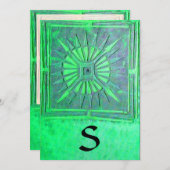 MORGEN STAR MONOGRAM , helles, helles Grün Ankündigung (Vorne/Hinten)