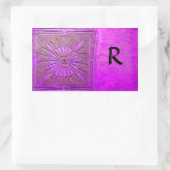 MORGEN STAR MONOGRAM, rosa violett, lila Rechteckiger Aufkleber (Tasche)