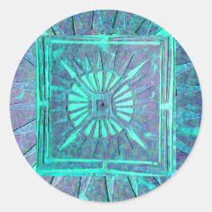 MORGEN-STERN, blaues turquase Runder Aufkleber