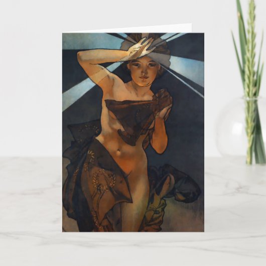 Morgen-Stern-Gruß-Karte Alphonse Mucha Karte (Vorderseite)