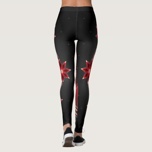 Morgen-Sterne (rot) Leggings (Rückseite)