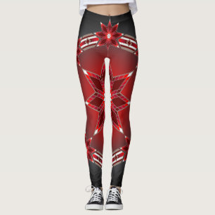 Morgen-Sterne (rot) Leggings