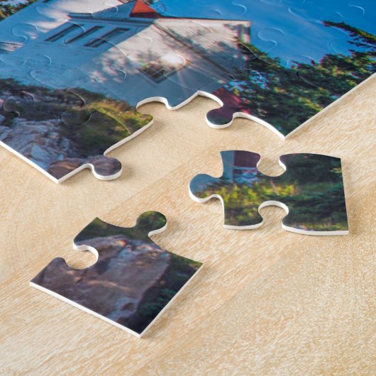 Morgen Sun am Bass-Hafen-Leuchtturm Puzzle (Seite)