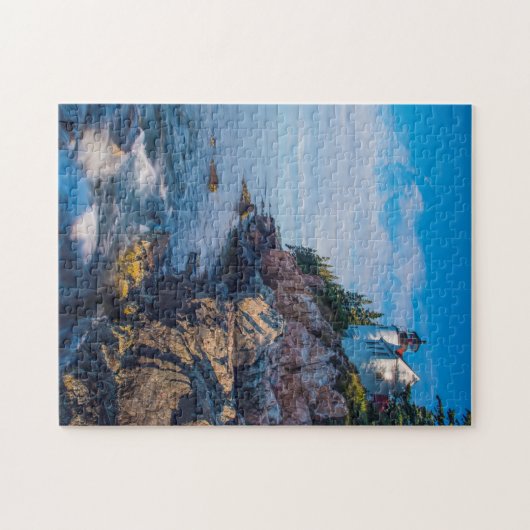 Morgen Sun am Bass-Hafen-Leuchtturm Puzzle (Horizontal)