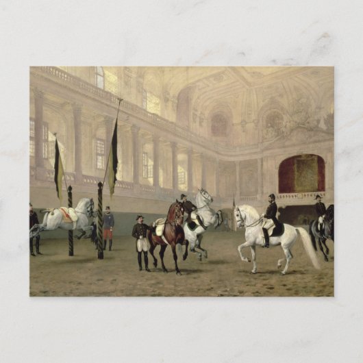 Morgen-Übung im Hofreitschule Postkarte (Vorderseite)