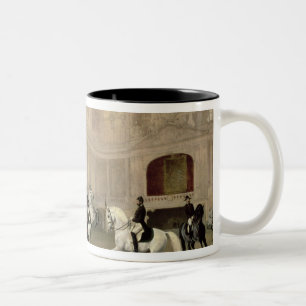 Morgen-Übung im Hofreitschule Zweifarbige Tasse