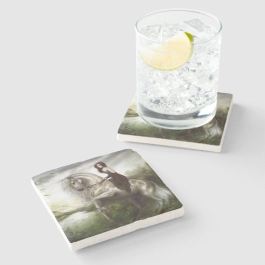 Morgen-Willkommen Steinuntersetzer (Seitenansicht)