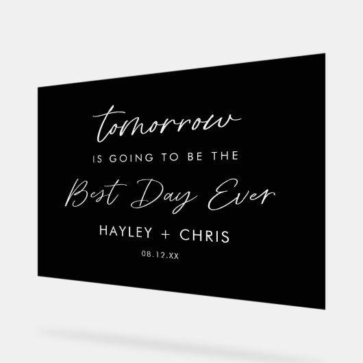 Morgen wird das beste Abendessen aller Zeiten sein Acrylschild (Winkel)