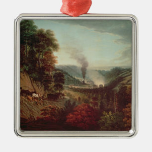Morgenansicht von Coalbrookdale, 1777 Silbernes Ornament