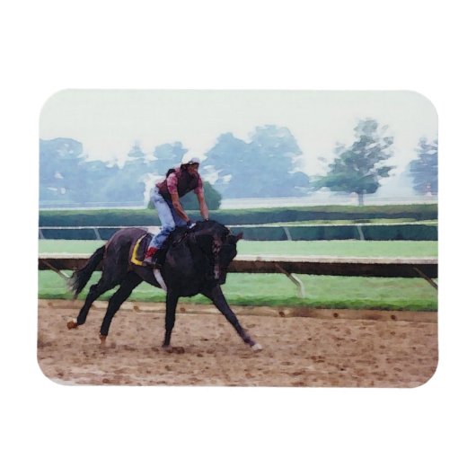 Morgenarbeit - Rennpferdmagnet Magnet (Horizontal)