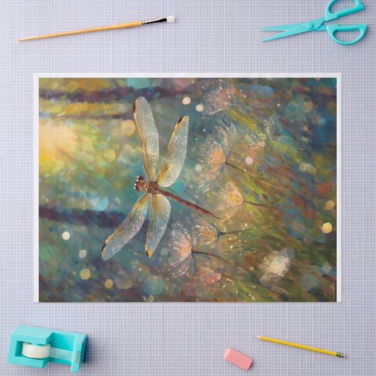 Morgenaufstieg, danzelnde Libellen Seidenpapier (Basteln)