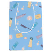 Morgenbad Toilettenartikel Muster blau Mittlere Geschenktüte (Vorderseite)