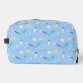 Morgenbad Toilettenartikel Muster blau Waschbeutel (Vorderseite)