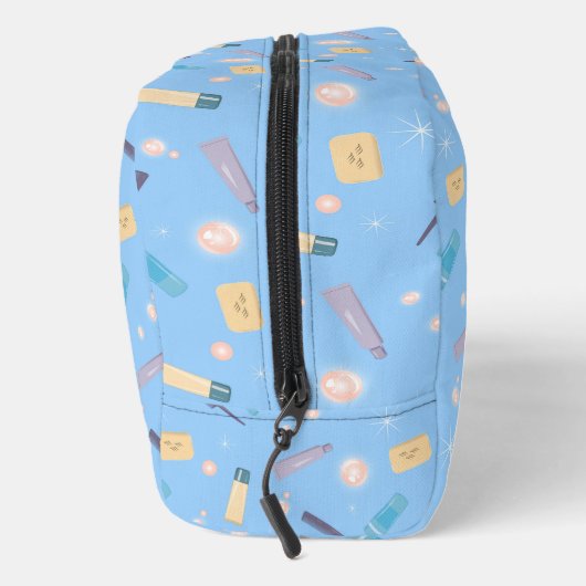 Morgenbad Toilettenartikel Muster blau Waschbeutel (Rechts)