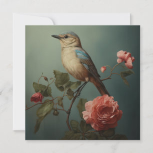 Morgenblauer Vogel-Flachkarte
