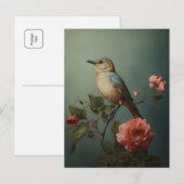 Morgenblauer Vogel Postkarte (Vorne/Hinten)