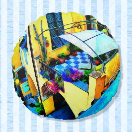 Morgenblick vom Cinque Terre Balcony Rundes Kissen