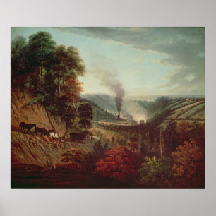 Morgenblick von Coalbrookdale, 1777 Poster