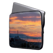 Morgenbrennen über Mackinaw Laptopschutzhülle (Vorderseite Links)