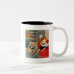 Morgencafépause Zweifarbige Tasse