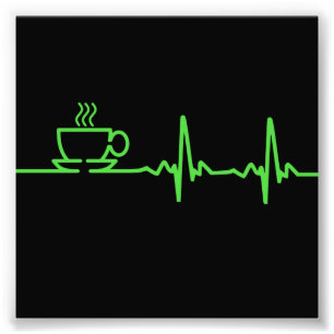 Morgencoffee Heartbeat EKG Fotodruck