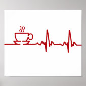 Morgencoffee Heartbeat EKG Poster (Vorne)