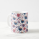 Morgencoffee Niedliche Cups Muster Lila Kaffeetasse (Vorderseite Links)