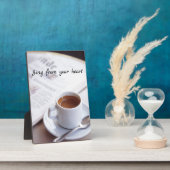 Morgencoffee Plaque mit Easel Fotoplatte (Seite)