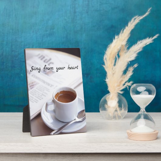 Morgencoffee Plaque mit Easel Fotoplatte (Seite)