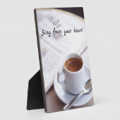 Morgencoffee Plaque mit Easel Fotoplatte (Seite)