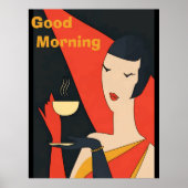 Morgencoffee Vintag Lady Poster (Vorne)