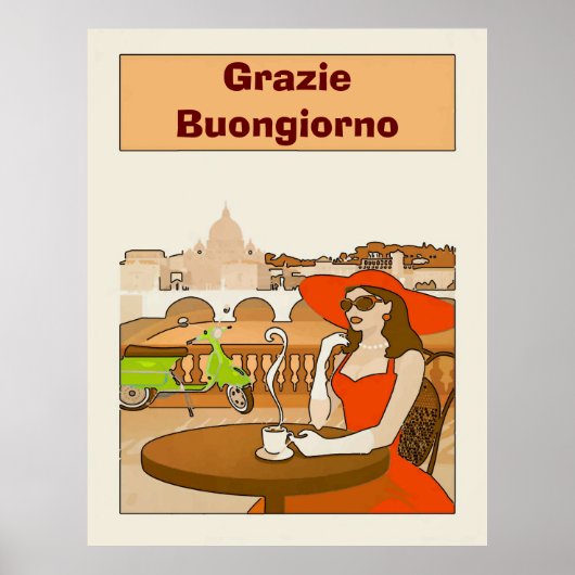 Morgencoffee Vintag Lady Poster (Vorne)
