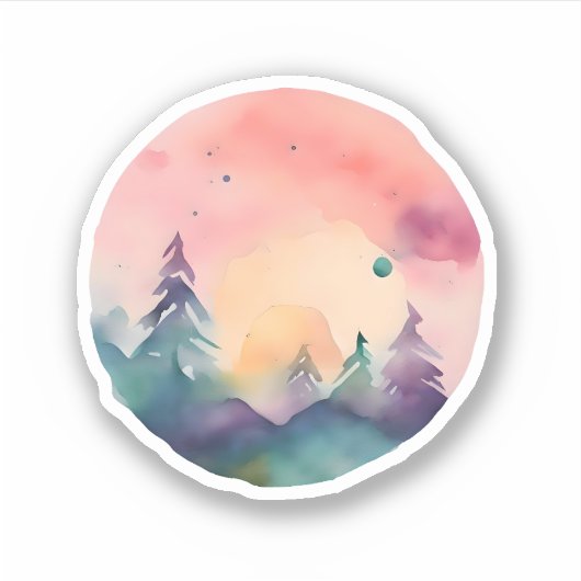 Morgendämmerung: Alpines Erwachen Aufkleber (Vorderseite)