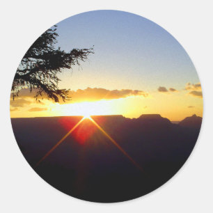Morgendämmerung am Grand Canyon Runder Aufkleber