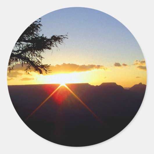 Morgendämmerung am Grand Canyon Runder Aufkleber (Vorderseite)