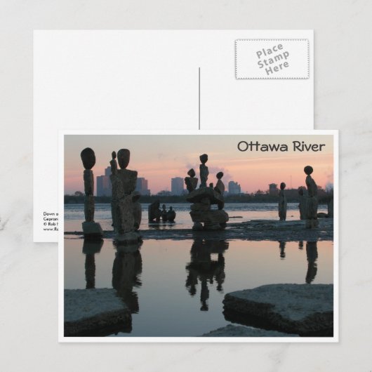 Morgendämmerung am Ottawa River. Postkarte (Vorne/Hinten)