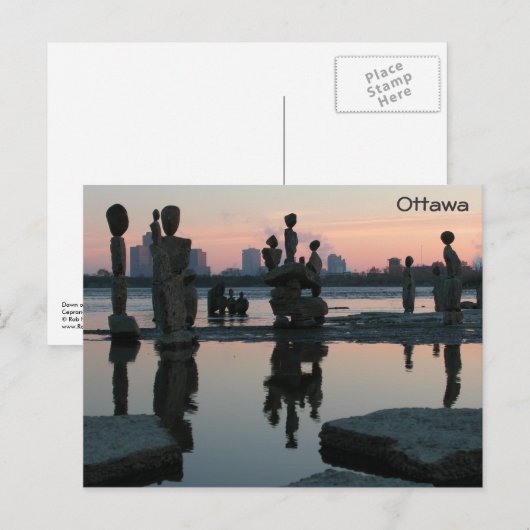Morgendämmerung am Ottawa River. Postkarte (Vorne/Hinten)