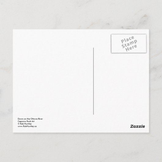 Morgendämmerung am Ottawa River. Postkarte (Rückseite)