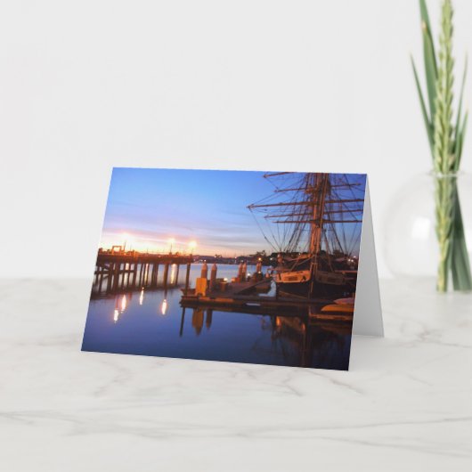 Morgendämmerung an der Dana Point Pilgrim Karte (Vorderseite)