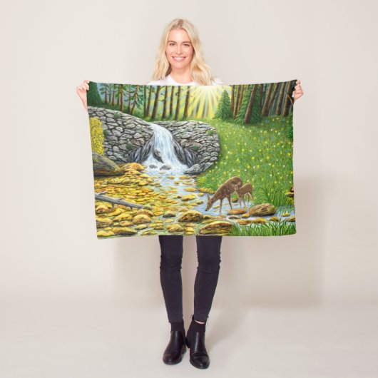Morgendämmerung auf der Wald-Fliesblanke Fleecedecke (Beispiel)