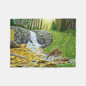 Morgendämmerung auf der Wald-Fliesblanke Fleecedecke (Vorderseite (Horizontal))
