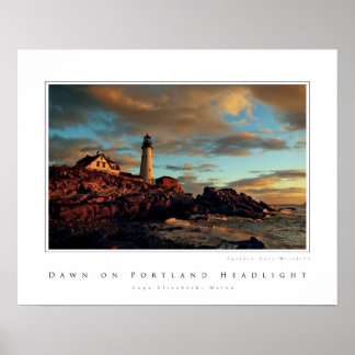 Morgendämmerung auf Portland Headlight Poster