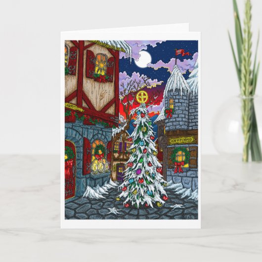 Morgendämmerung bei Yuletown Feiertagskarte (Vorderseite)