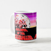 Morgendämmerung des Halloween-Horrors Zombie Kaffeetasse (Vorderseite Links)