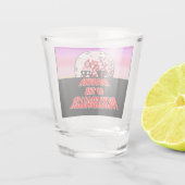 Morgendämmerung des Halloween-Horrors Zombie Schnapsglas (Rückseite)