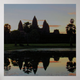 Morgendämmerung in Angkor Wat Poster