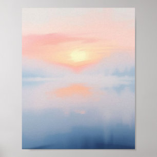 Morgendämmerung: Pastellrosa und Blaue Serenität Poster